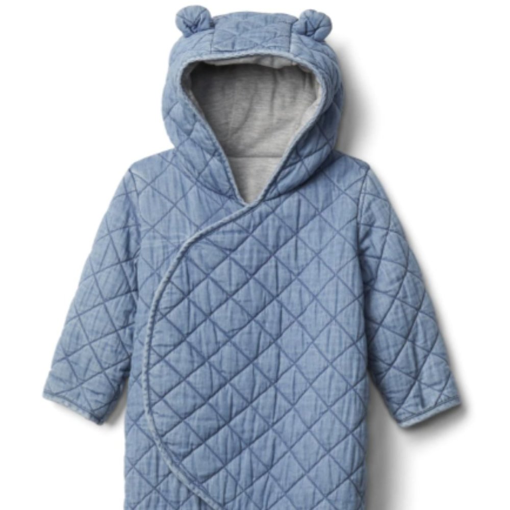 Baby Gap Baby Quilted Chambray Bear One-Piece
